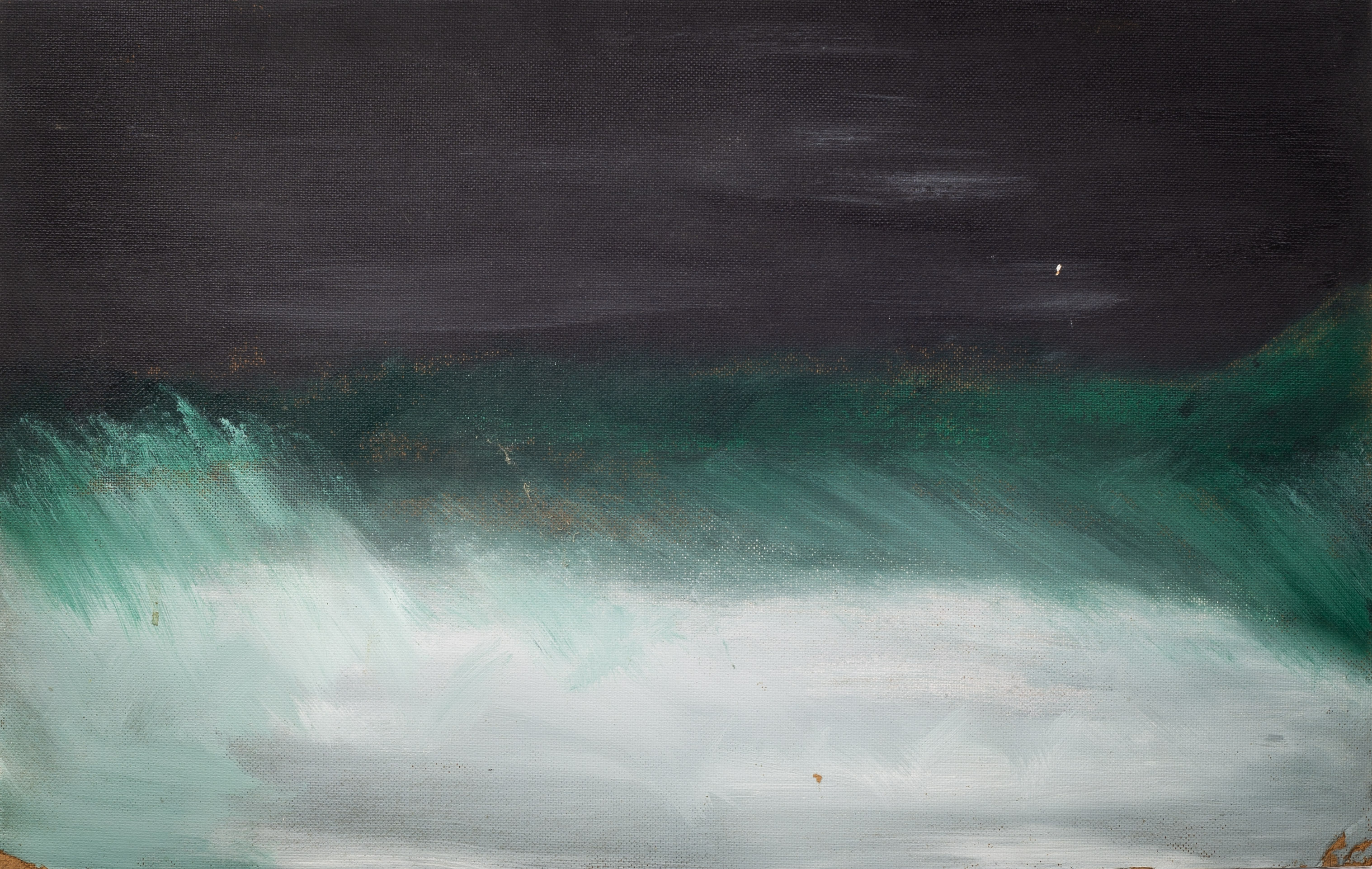Clouds and Water, Snow and Night — acrylic on hardboard