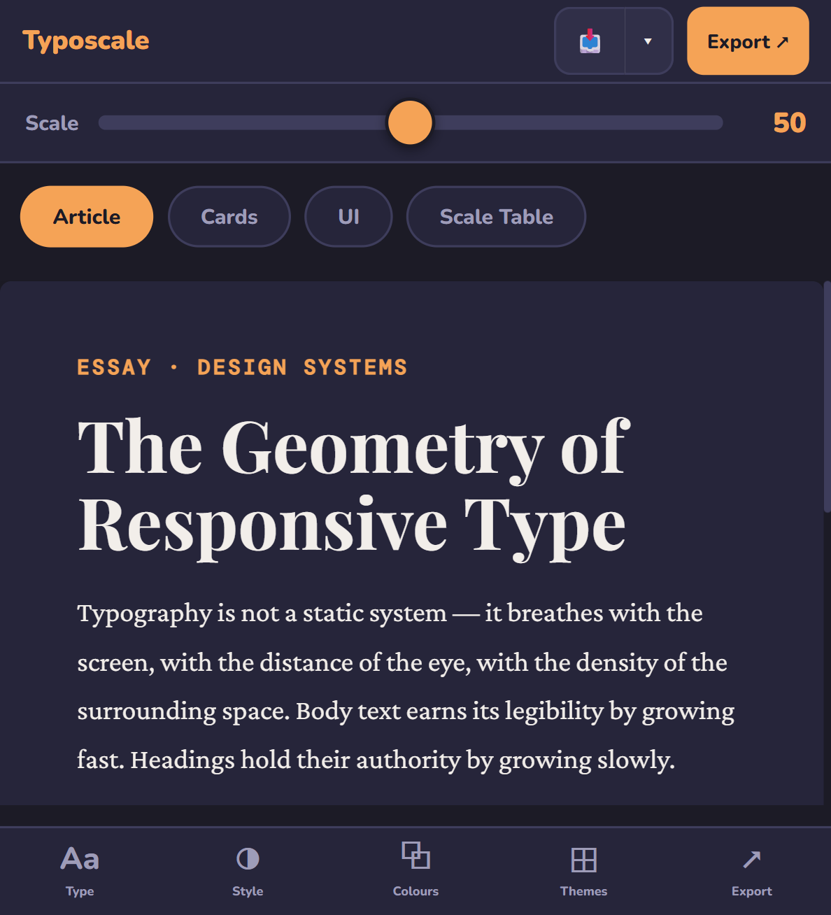 Typoscale screenshot